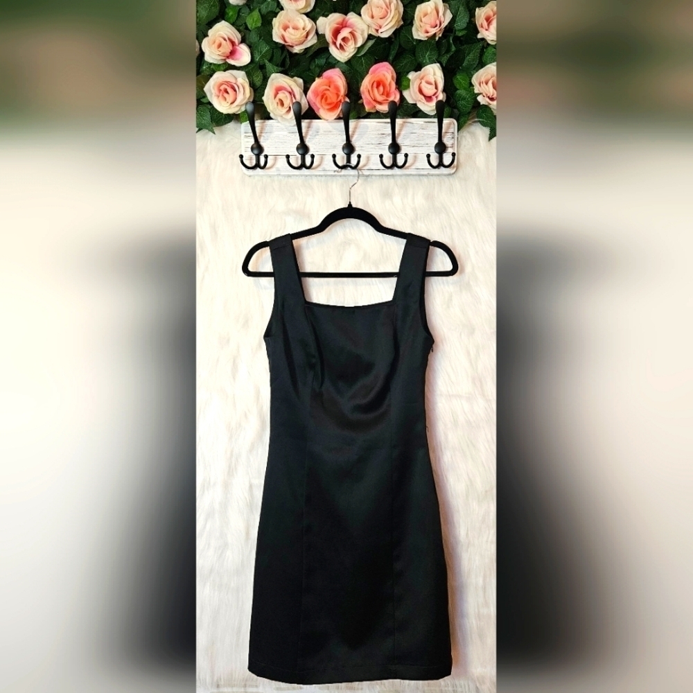 BCBG Classic Satin Little Black Dress
